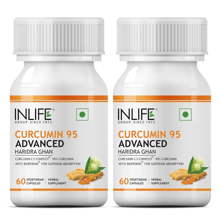INLIFE Curcumin 95 Advanced (95% Curcuminoids) & Piperine Supplement