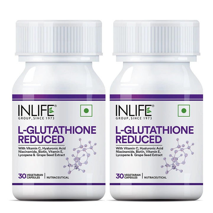 INLIFE L Glutathione Capsules 1000mg | Vitamin C Milk Thistle Grape Seed Extract Biotin | Skin and Liver Health Supplement for Men Women