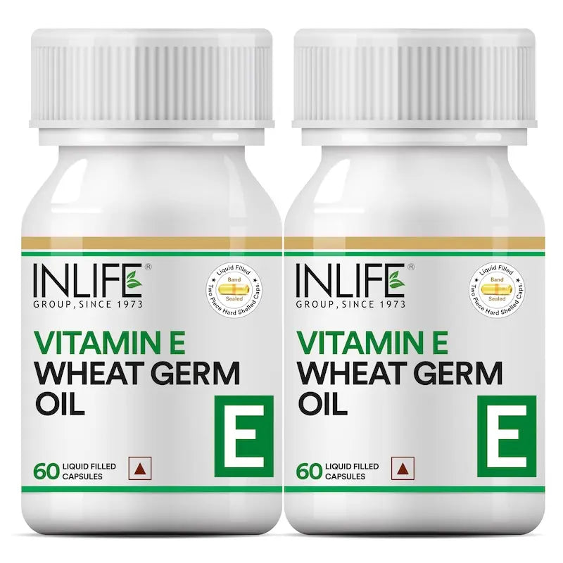 Inlife Vitamin E 400 IU with Wheat Germ Oil Supplement - 60 Liquid Filled Capsules