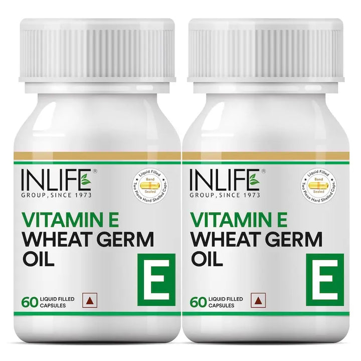 Inlife Vitamin E 400 IU with Wheat Germ Oil Supplement - 60 Liquid Filled Capsules