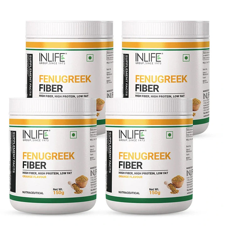 INLIFE Fenugreek Fiber Powder | Refreshing Orange Flavor-150g 