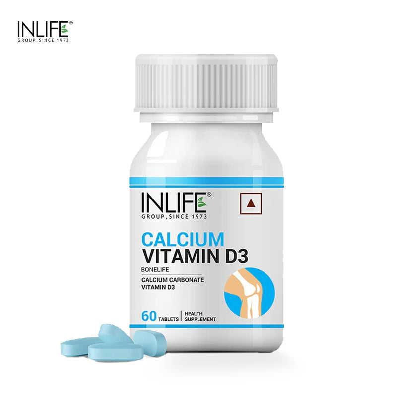 INLIFE Calcium 500 mg Vitamin D3 400 IU Supplement for Men Women