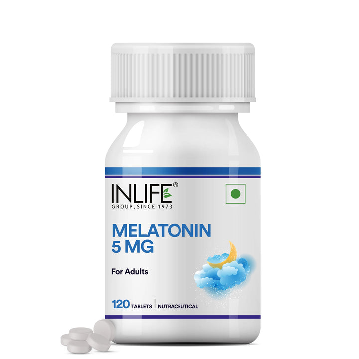 Inlife Melatonin 5mg Supplement for Men & Women | Sleep and Relaxation | 120 Vegetarian Tablets