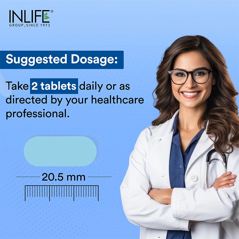 Inlife 5X Magnesium Complex 2000mg with Zinc, Vitamin C, D3, B12 Veg.Tablets