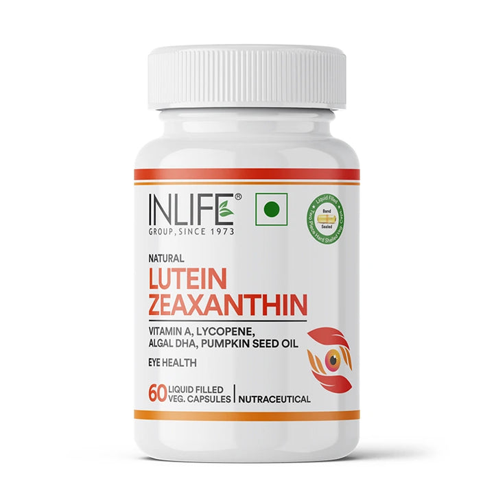 Inlife Natural Lutein & Zeaxanthin Liquid Filled Veg. Capsules | Eye Health & Antioxidant Support