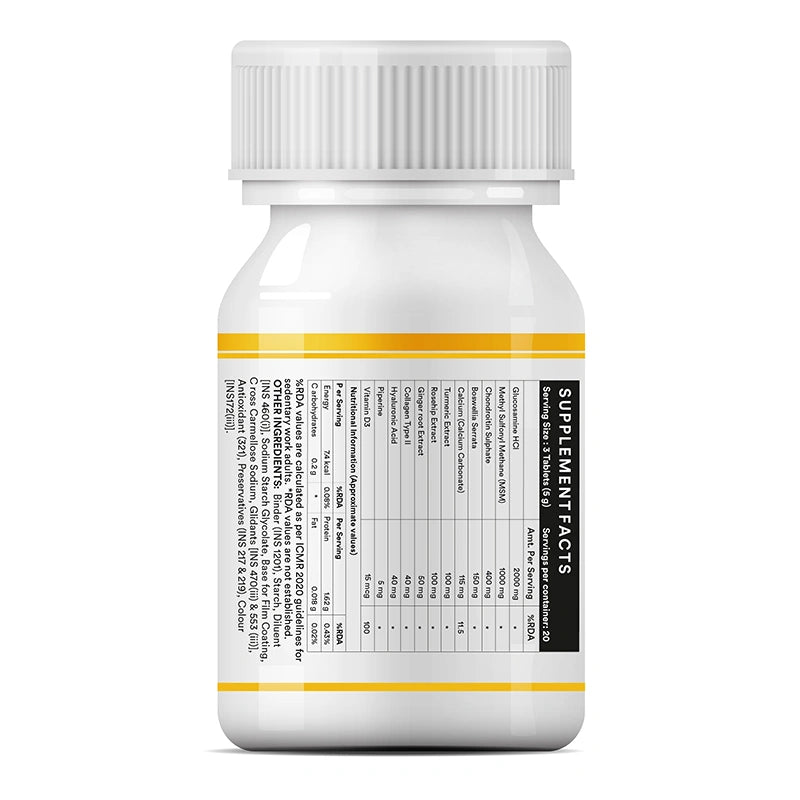 Inlife Glucosamine MSM Chondroitin & Collagen Tablets with Hyaluronic Acid, Calcium & Vitamin D3 | Tablets