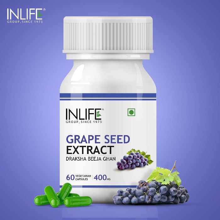 INLIFE Grape Seed Extract (Proanthocyanidins > 95%), 400 mg