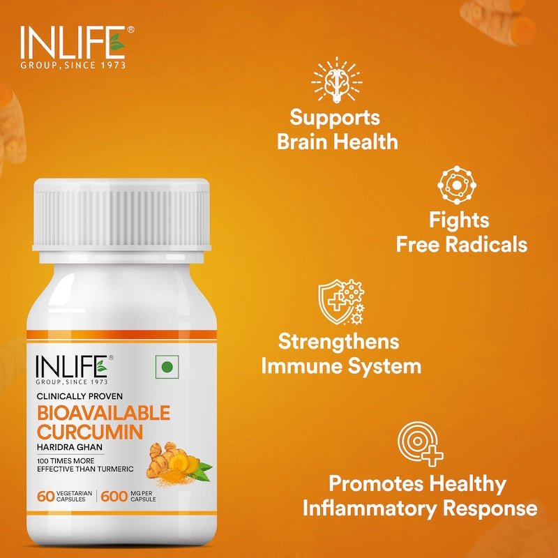 INLIFE Bioavailable Curcumin Supplement, 600mg - INLIFE Healthcare (International)