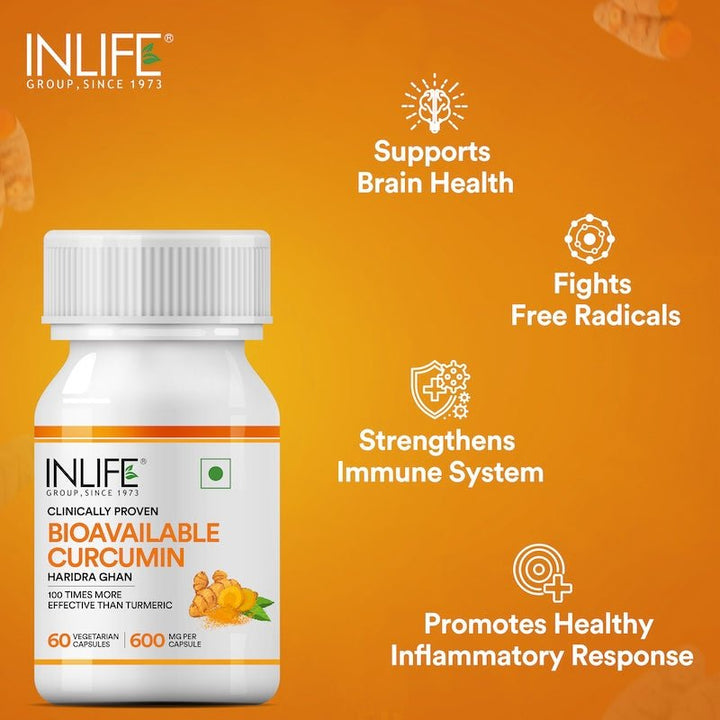INLIFE Bioavailable Curcumin Supplement, 600mg - INLIFE Healthcare (International)