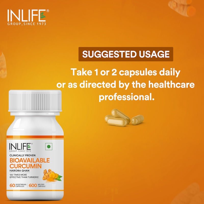 INLIFE Bioavailable Curcumin Supplement, 600mg - INLIFE Healthcare (International)