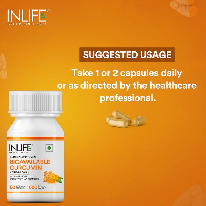 INLIFE Bioavailable Curcumin Supplement, 600mg - INLIFE Healthcare (International)