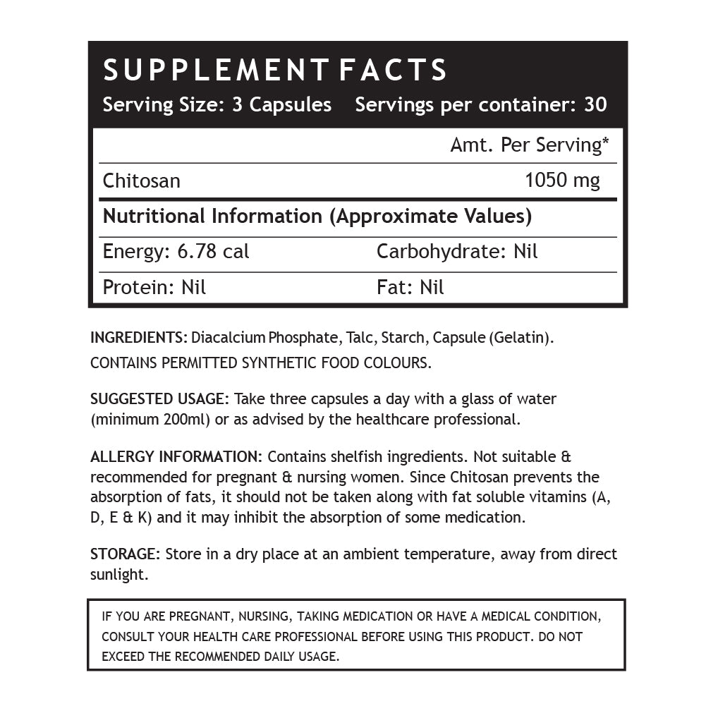 INLIFE Chitosan Supplement 1050 mg - INLIFE Healthcare (International)