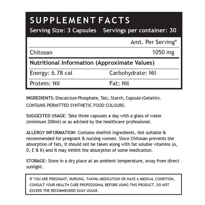 INLIFE Chitosan Supplement 1050 mg - INLIFE Healthcare (International)