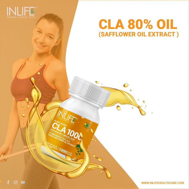 INLIFE CLA 1000 with 80% Active Conjugated Linoleic Acid, 1000mg - INLIFE Healthcare (International)