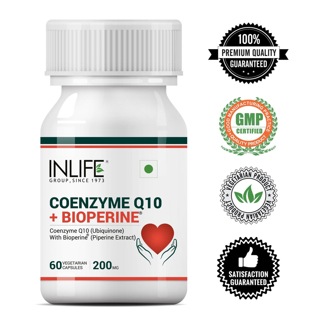 INLIFE Coenzyme Q10 CoQ10 200mg with Bioperine (Piperine) 8mg Supplement - INLIFE Healthcare (International)