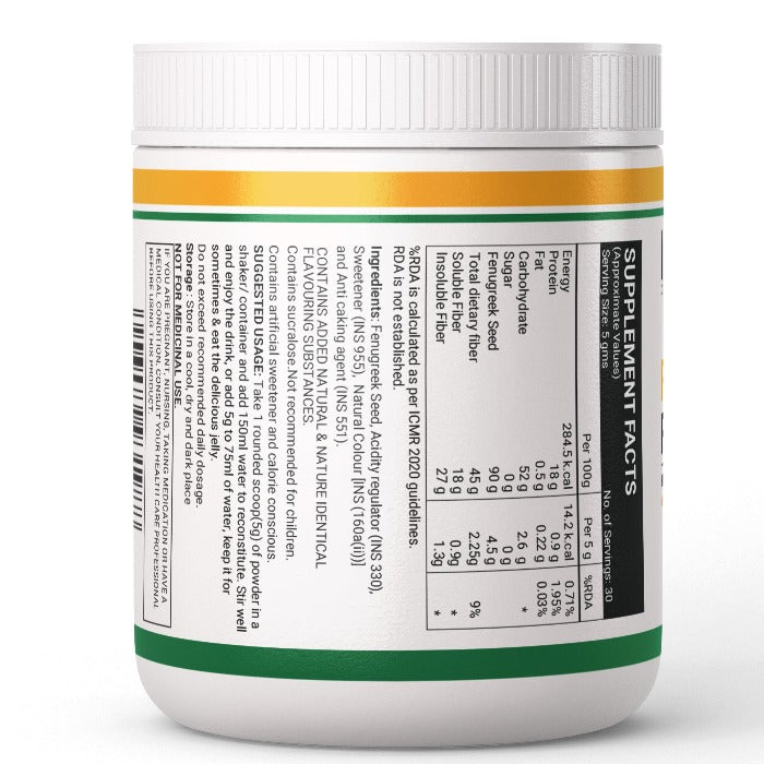 INLIFE Fenugreek Fiber Powder, 150g (Orange) - INLIFE Healthcare (International)