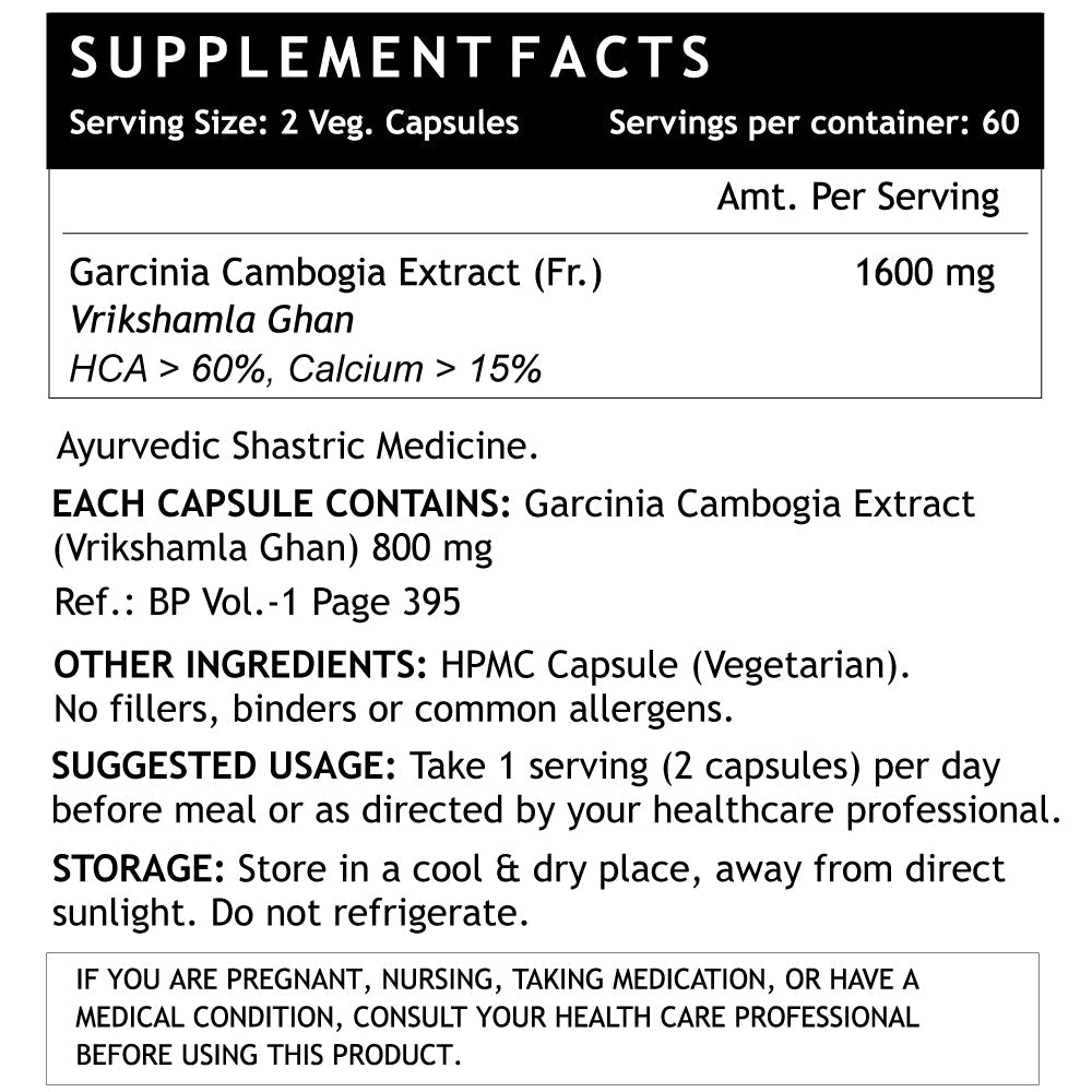 INLIFE Garcinia Cambogia Fruit Extract 60% HCA Supplement, 1600mg - INLIFE Healthcare (International)