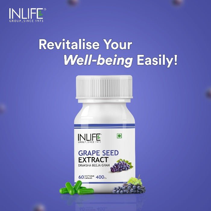 INLIFE Grape Seed Extract (Proanthocyanidins > 95%), 400 mg - INLIFE Healthcare (International)