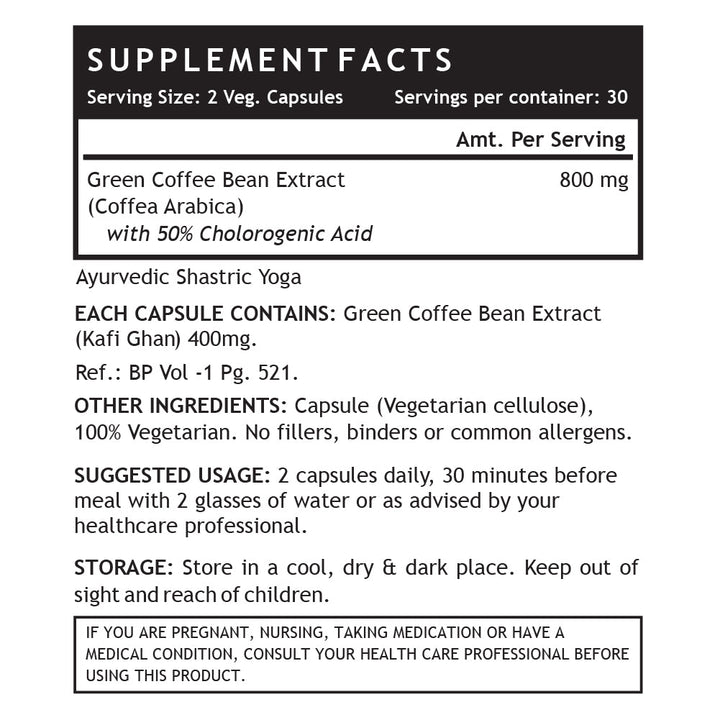 INLIFE Green Coffee Bean Extract (50% Chlorogenic Acid), 800 mg - INLIFE Healthcare (International)