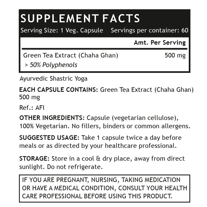 INLIFE Green Tea Extract with 50% Polyphenols, 500 mg - INLIFE Healthcare (International)