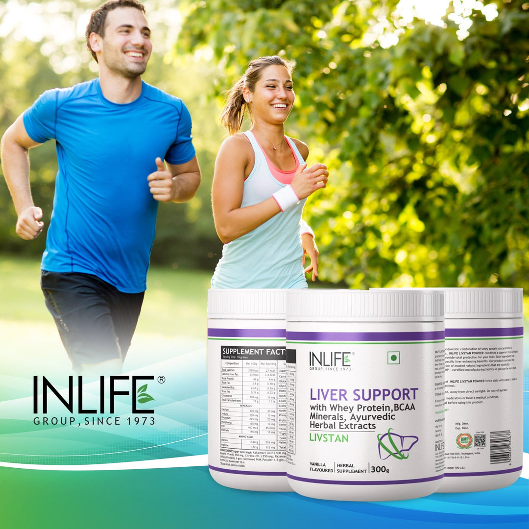 INLIFE Livstan Liver Support Supplement, Whey Protein Powder with Ayurvedic Herbs - 300 grams (Vanilla) - INLIFE Healthcare (International)