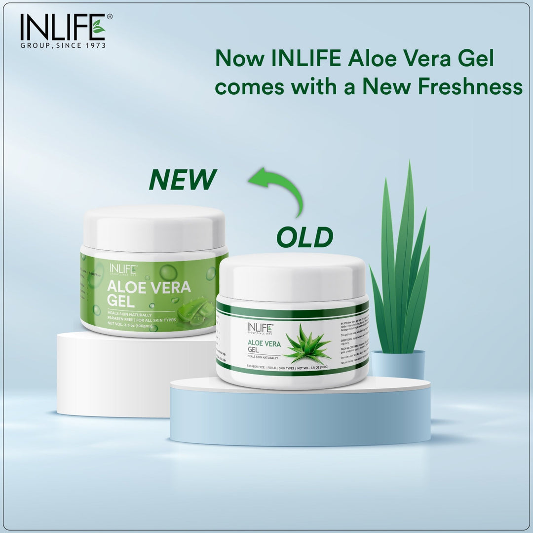 INLIFE Natural Aloe Vera Face Gel, Paraben Free, 100g - INLIFE Healthcare (International)