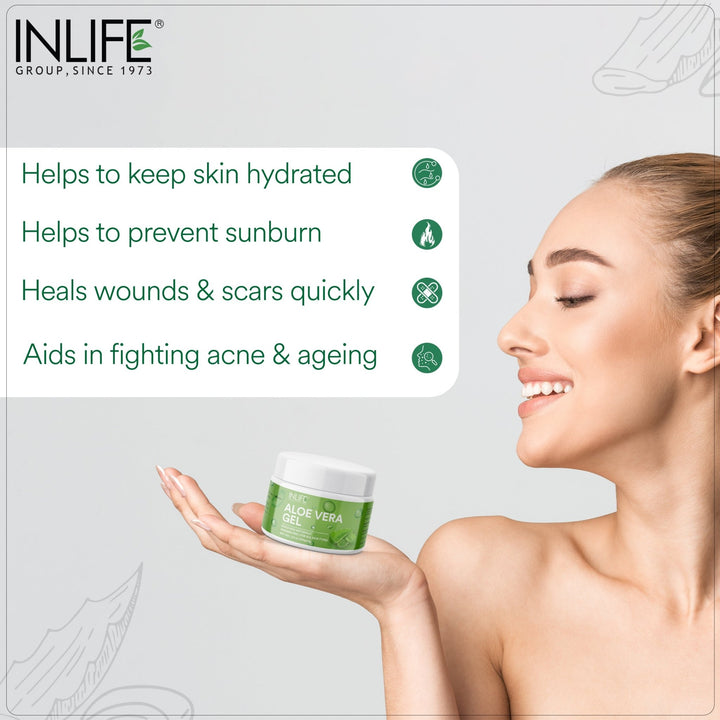 INLIFE Natural Aloe Vera Face Gel, Paraben Free, 100g - INLIFE Healthcare (International)