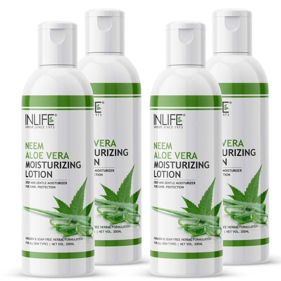 INLIFE Natural Aloe Vera Neem Moisturizing Face Lotion, Paraben Free, 200ml - INLIFE Healthcare (International)