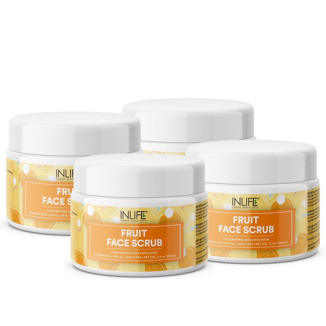 INLIFE Natural Fruit Face Scrub Paraben Free Best Exfoliator For Acne, 100g - INLIFE Healthcare (International)