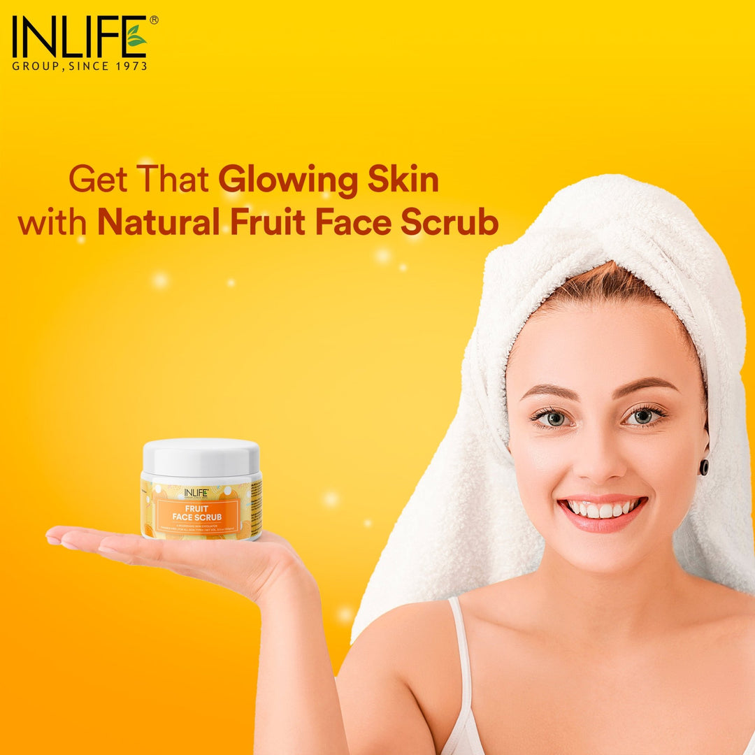 INLIFE Natural Fruit Face Scrub Paraben Free Best Exfoliator For Acne, 100g - INLIFE Healthcare (International)