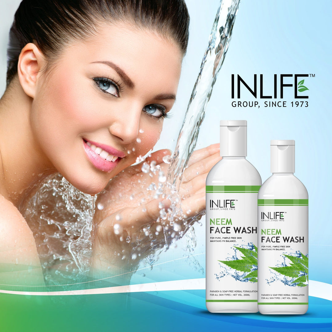 INLIFE Natural Neem Face Wash, Soap & Paraben Free for Acne & Black Spots, 200ml - INLIFE Healthcare (International)