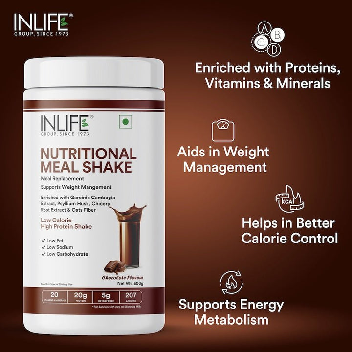 INLIFE Nutritional Meal Replacement Protein Shake, 11g Protein, 0g Added Sugar (500g 16 Servings) - INLIFE Healthcare (International)