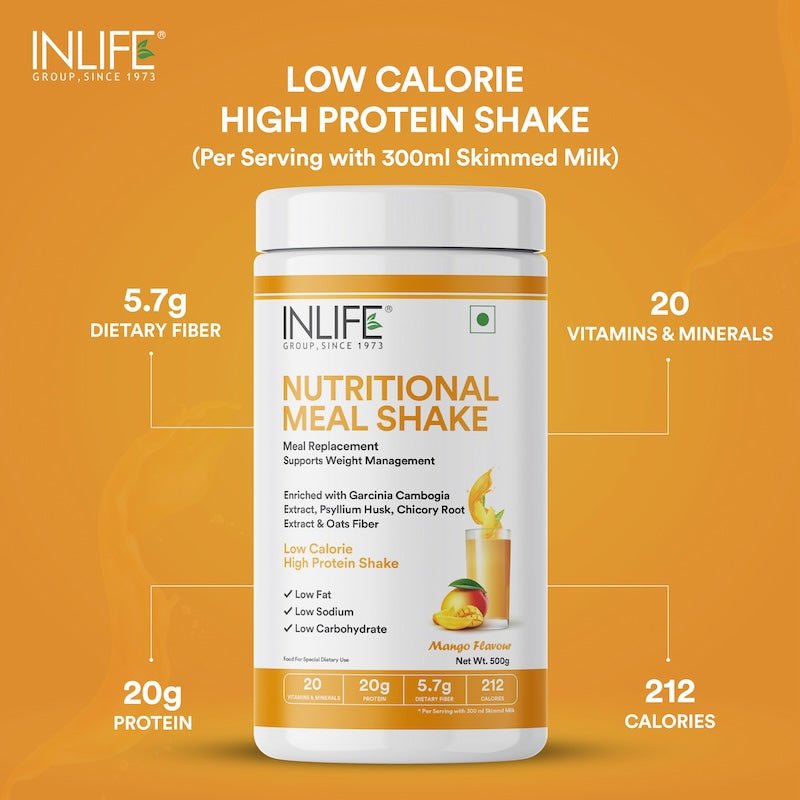 INLIFE Nutritional Meal Replacement Protein Shake, 11g Protein, 0g Added Sugar (500g 16 Servings) - INLIFE Healthcare (International)