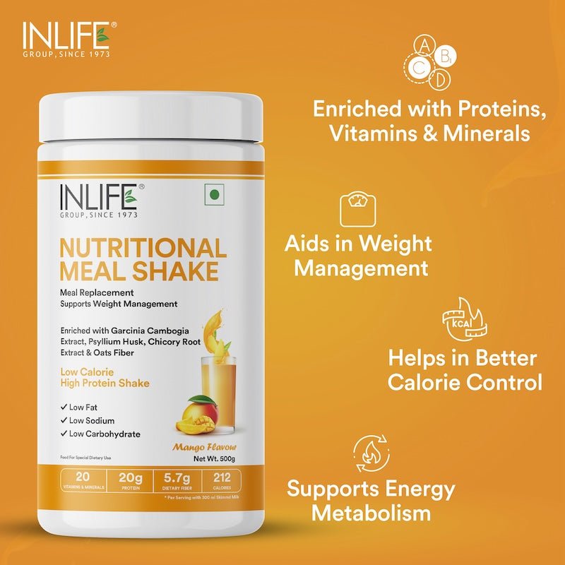 INLIFE Nutritional Meal Replacement Protein Shake, 11g Protein, 0g Added Sugar (500g 16 Servings) - INLIFE Healthcare (International)