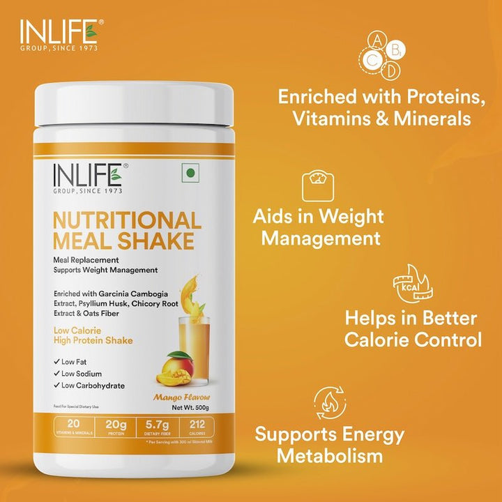 INLIFE Nutritional Meal Replacement Protein Shake, 11g Protein, 0g Added Sugar (500g 16 Servings) - INLIFE Healthcare (International)