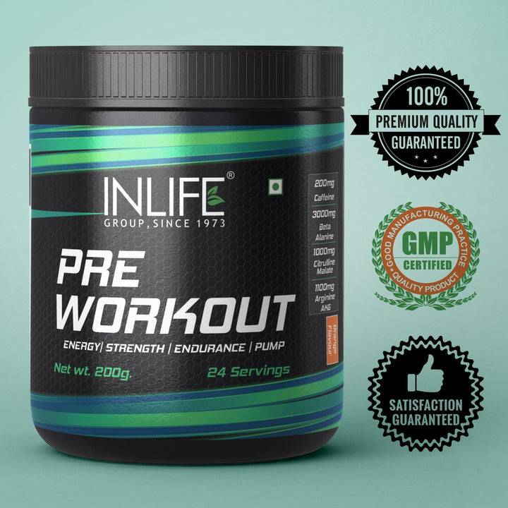 INLIFE Pre Workout Supplement, 200g (24 Servings) - INLIFE Healthcare (International)
