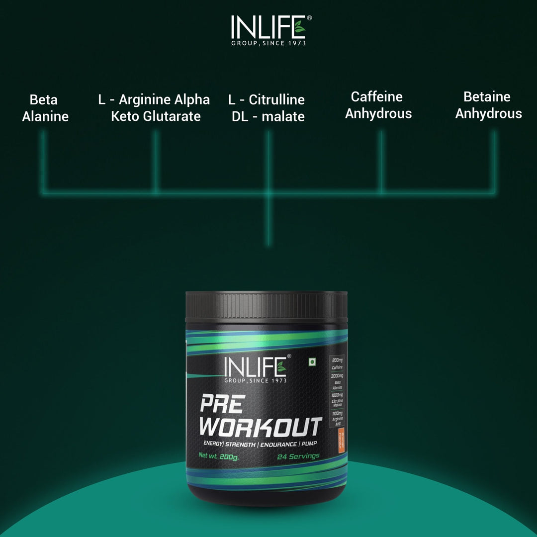 INLIFE Pre Workout Supplement, 200g (24 Servings) - INLIFE Healthcare (International)