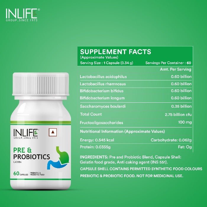 INLIFE Prebiotics and Probiotics Supplement for Men Women - INLIFE Healthcare (International)