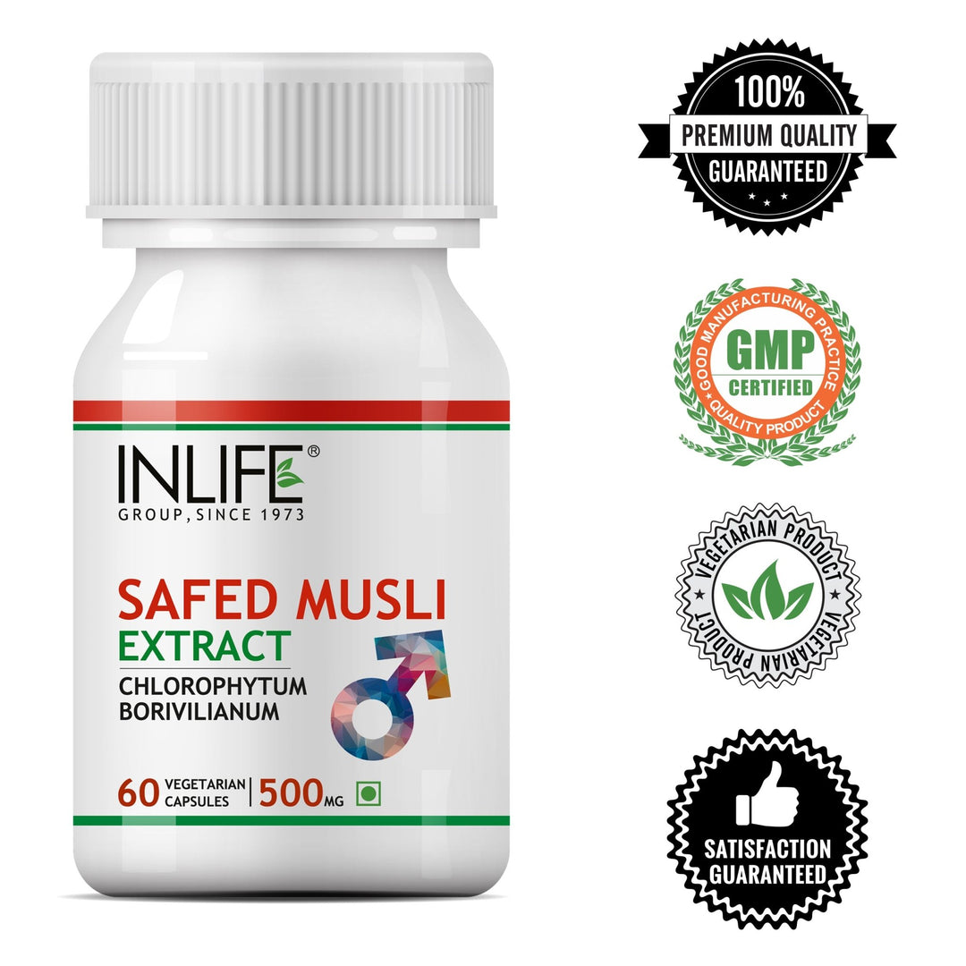 INLIFE Safed Musli Extract Supplement, 500mg - INLIFE Healthcare (International)
