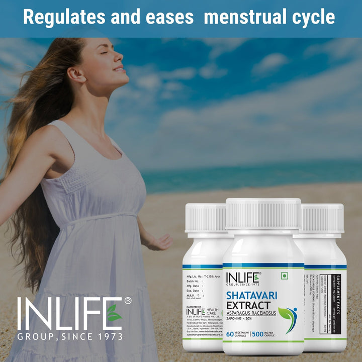 INLIFE Shatavari Extract Asparagus Recemosus (Saponins > 20%), 500 mg - INLIFE Healthcare (International)