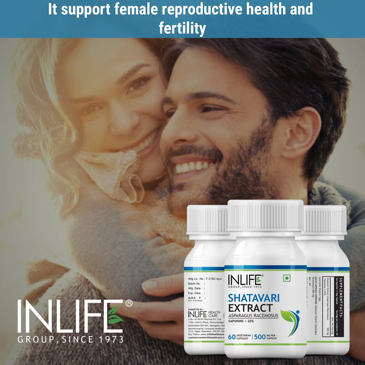 INLIFE Shatavari Extract Asparagus Recemosus (Saponins > 20%), 500 mg - INLIFE Healthcare (International)
