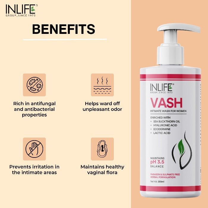 INLIFE Vaginal Wash for Feminine Personal Hygiene Cleansing Intimate Care, 250ml - INLIFE Healthcare (International)