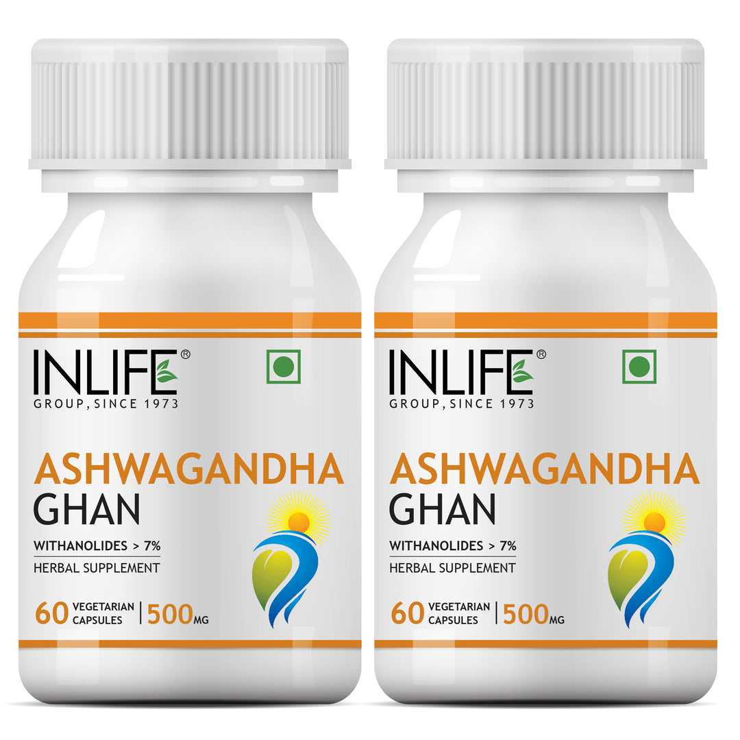 INLIFE Ashwagandha Extract (Withania Somnifera) Supplement, 500mg