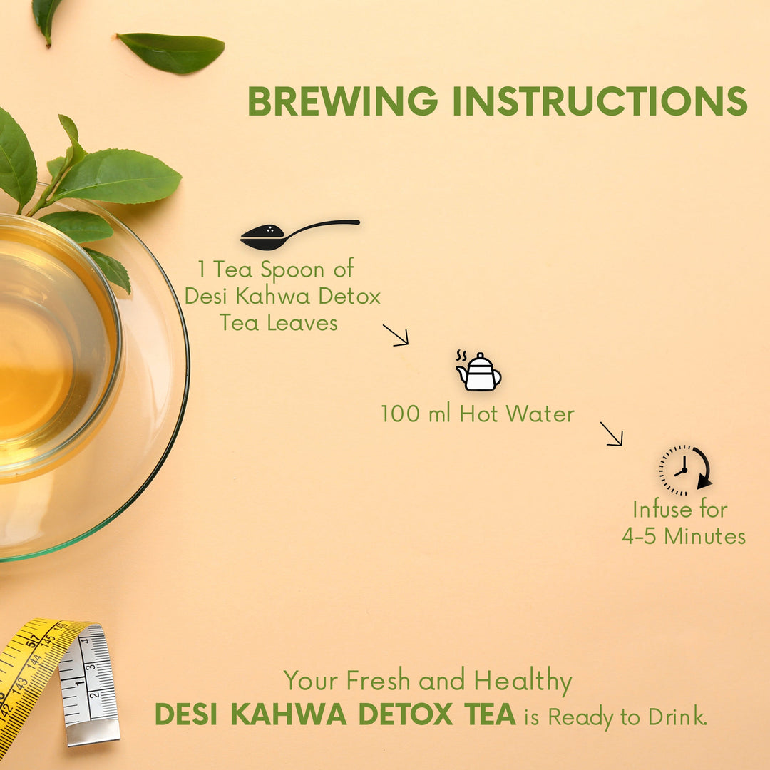 Detox Desi Kahwa Green Tea (50 Cups), 100g