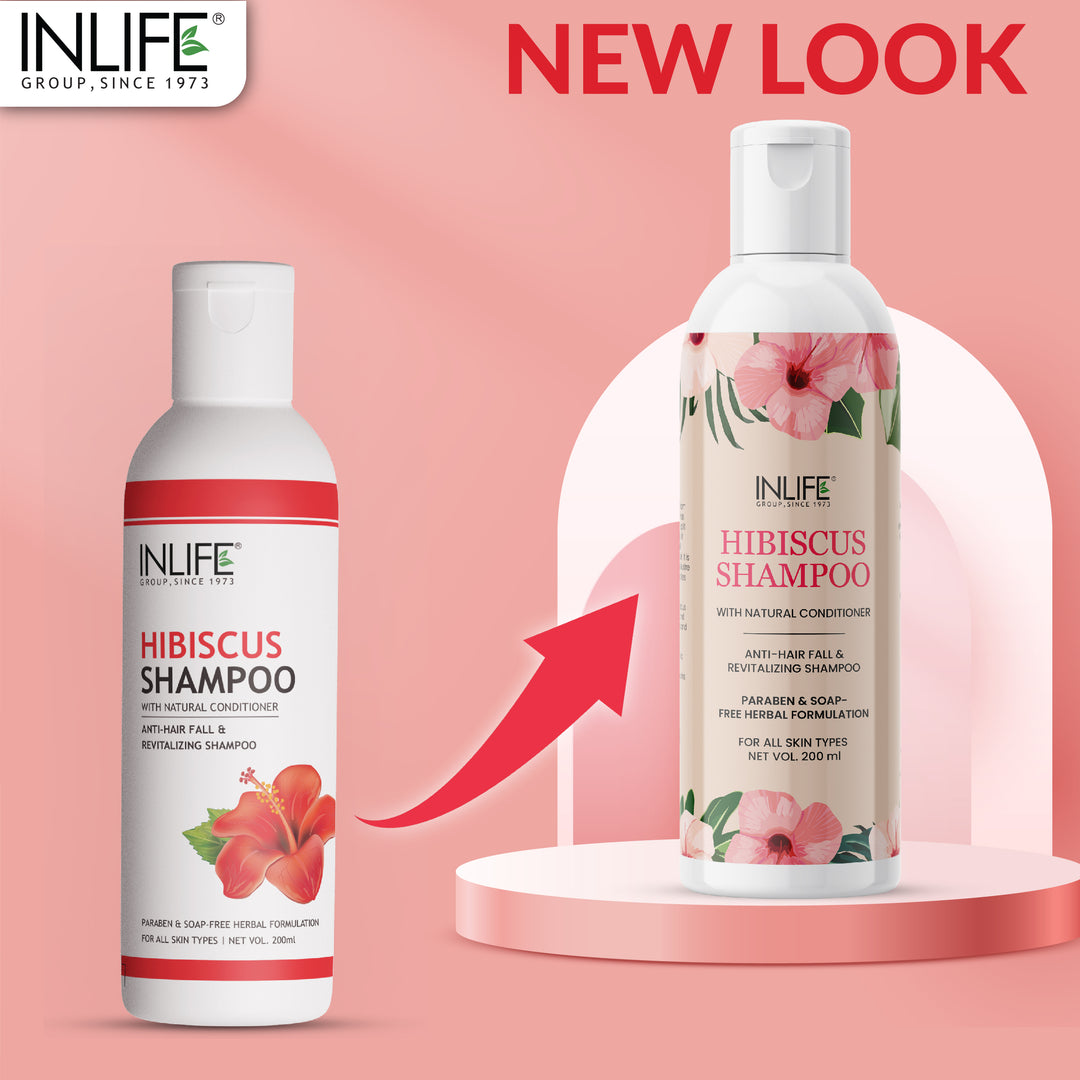 INLIFE Natural Hibiscus Shampoo, Anti Hair Fall, Soap Paraben Free, 200ml