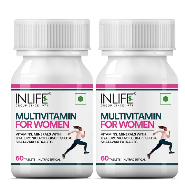 Inlife Multivitamin and Mineral for Women | Shatavari, Hyaluronic Acid, Grape Seed Extract