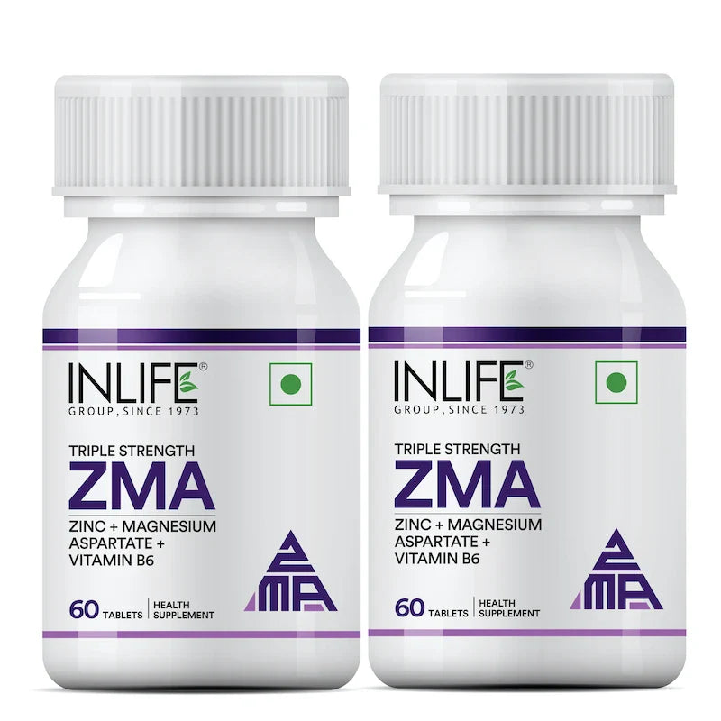 INLIFE ZMA- Zinc Magnesium Aspartate and Vitamin B6 Supplement