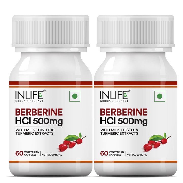 INLIFE Berberine Supplement with HCl 500mg, Milk Thistle, Turmeric