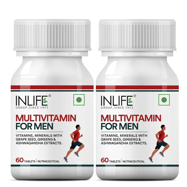 Inlife Multivitamin and Minerals Tablets for Men | Ashwagandha, Ginseng, Grape Seed Extract