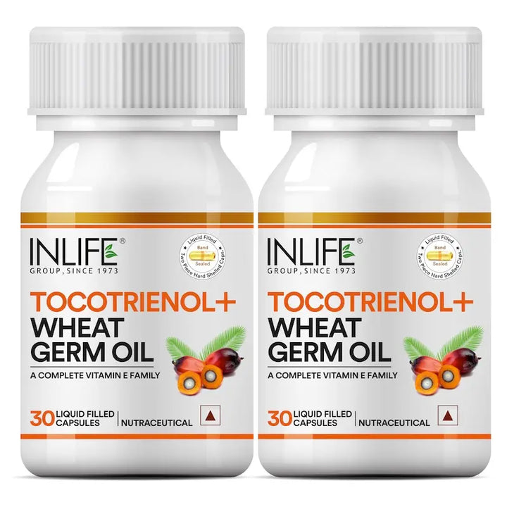 INLIFE Tocotrienols & Wheat Germ Oil Supplement - 30 Liquid Filled Capsules